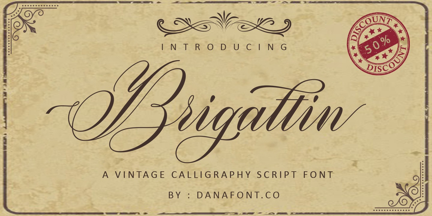 Пример шрифта Brigattin Regular